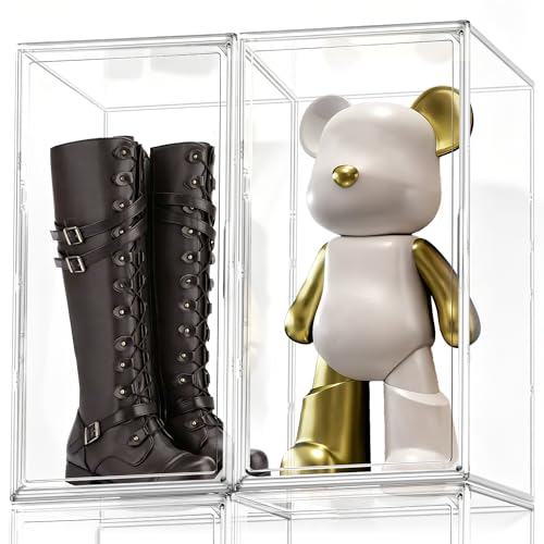 Extra Tall Clear Boot Storage Box for Knee-High and Riding Boots | 23.6-inch height helps keep tall boots upright. Ideal for riding boots, fashion boots and seasonal footwear, huge figures. - color: Clear, size: XXXXX-Large