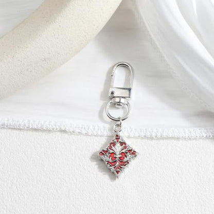 Poker Suit Keychain Club Spade Diamond and Heart Keycharms for Women Unique Game Keyring - color: Diamonds