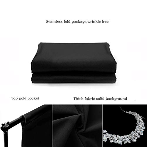 Black Backdrop for Photography Durable Fabric Background Photo Backdrop Video Photography Studio (5x7ft, Black) - color: Black, size: 5x7ft