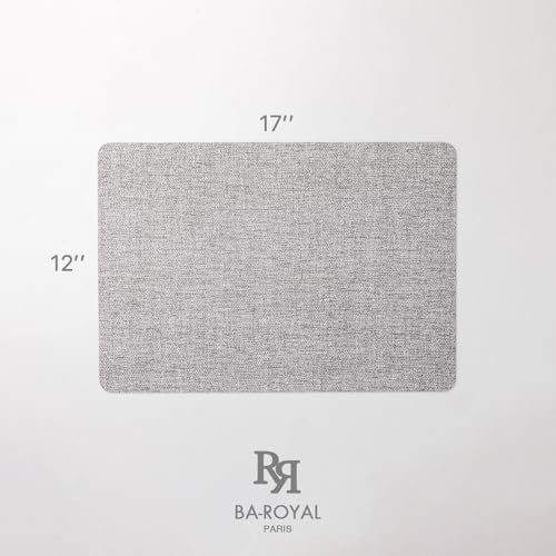 Baroyal Faux Leather Placemats Set of 6 Vinyl Washable Wipeable Table Mats for Kitchen Dining Table Heat Resistant Waterproof Modern Indoor/Outdoor Placemats Non-Slip Easy Clean Place Mats (Mid Gray) - color: C-mid Gray