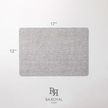 Baroyal Faux Leather Placemats Set of 6 Vinyl Washable Wipeable Table Mats for Kitchen Dining Table Heat Resistant Waterproof Modern Indoor/Outdoor Placemats Non-Slip Easy Clean Place Mats (Mid Gray) - color: C-mid Gray