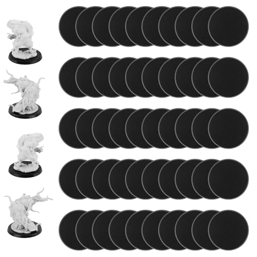 100Pcs 40mm/1.57inch Plastic Model Miniature Bases,4mm/0.16 Thick Circular War Figure Display Stands For Gaming Miniatures or Wargames Role Playing Board Game Figure Toy(100PCS-40mm-Black Round) - color: 100PCS-40mm-Black Round
