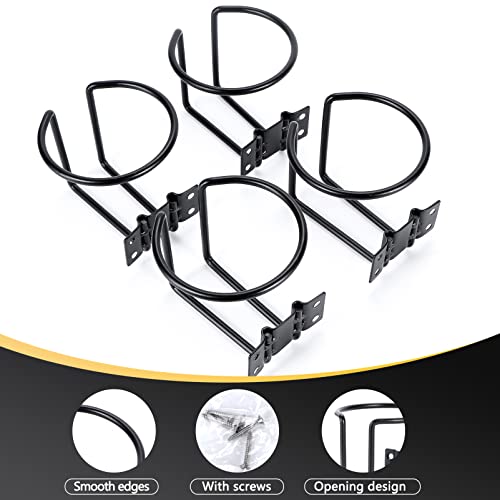 4 pcs Stainless Steel Boat Cup Holder, Universal Drink Holders for Boat, Truck, RV, Tractor, Outdoor Wooden Swing, Black - color: Black