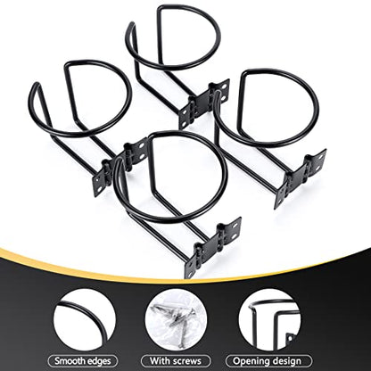 4 pcs Stainless Steel Boat Cup Holder, Universal Drink Holders for Boat, Truck, RV, Tractor, Outdoor Wooden Swing, Black - color: Black