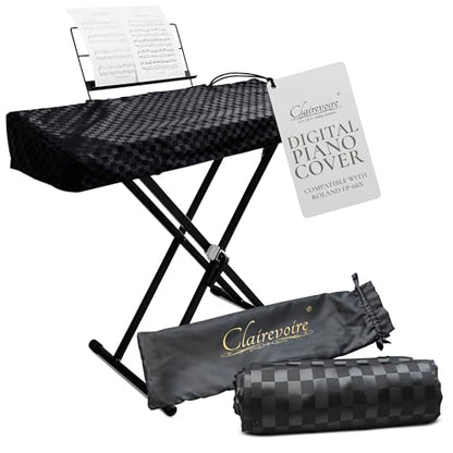Clairevoire Digital Piano Cover, Piano Keyboard Covers -Protective for Roland Piano Covers FP Series, Durable and Waterproof Piano Keyboard Dust Cover, Piano Keyboard Case -Roland FP-60X Ebony Black - color: Ebony Black, size: FP-60X