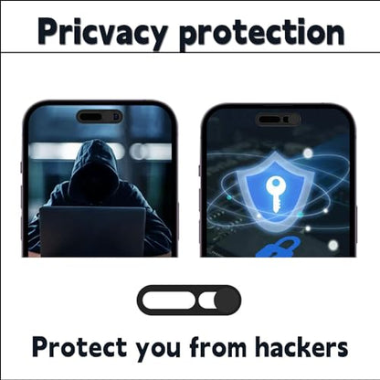 Webcam Cover Protector Protect Privacy and Security, Front Camera Cover, Camera CoverCompatible with iPhone 14Pro/14Pro Max/iPhone15/15Puls/15Pro/15Pro Max/16/16Plus/16Pro/16Pro Max(2PCS,Black) - color: Black