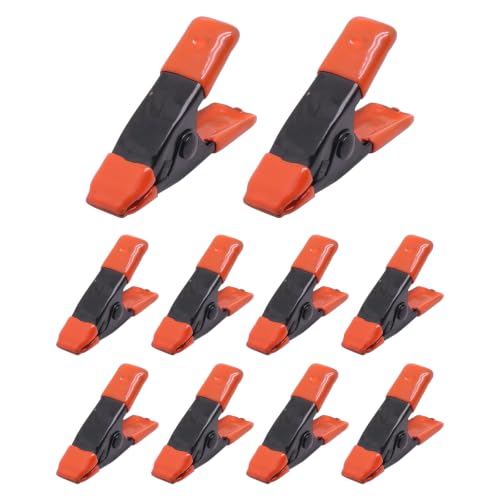 10 Pcs 2 Inch Spring Clamps, Heavy Duty Metal Strong Clips Clamps Open Mouth is 3/4 Inch (Orange) - color: Orange, size: 10 Pcs