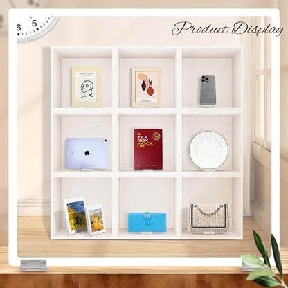 12 Pack Clear Acrylic Desktop Adjustable Display Stand & Book Holder for Phone Magazine Picture Comic Album CD Postcard Artwork Plate Clutch Bag - Home Office back to School