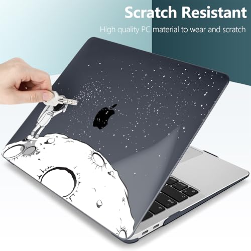 DONGKE Compatible with MacBook Air 13 inch Case 2021 2020 2019 2018 Release A2337 M1 A2179 A1932 with Retina Display & Touch ID, Plastic Hard Shell & Keyboard Cover - Astronaut - color: Astronaut