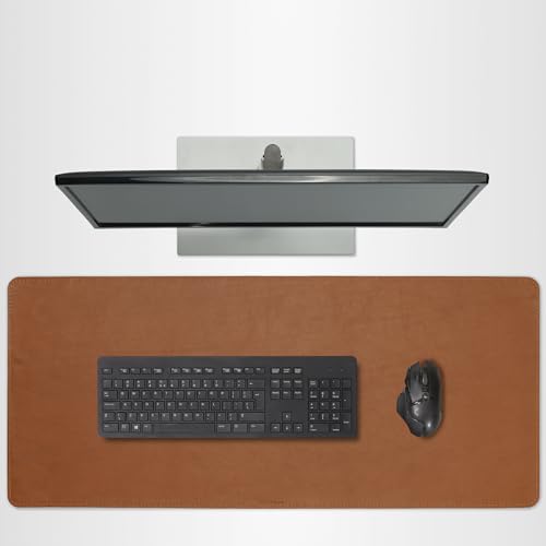 Full Grain Genuine Leather Desk Pad – Toffee Tan Brown (XL) - Premium Desk Mat with Non-Slip Backing, Thick 3mm, Office Desk Protector for Work & Gaming (Extra Large 35.4 x 15.7 inch) - color: Toffee Tan Brown