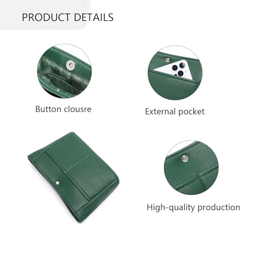 YONEBN waterproof Storage Bag Lightweight Large Capacity nylon Bag Inner Bag Handbag Organizer - color: Pu/Forest Green