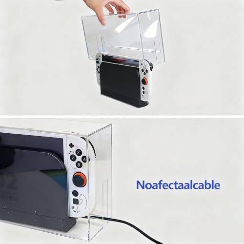 Transparent Dust Cover for Nintendo Switch 2/ Switch/Switch OLED Charging Dock - Anti-Scratch Waterproof Clear Protective Sleeve Display Guard