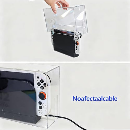 Transparent Dust Cover for Nintendo Switch 2/ Switch/Switch OLED Charging Dock - Anti-Scratch Waterproof Clear Protective Sleeve Display Guard