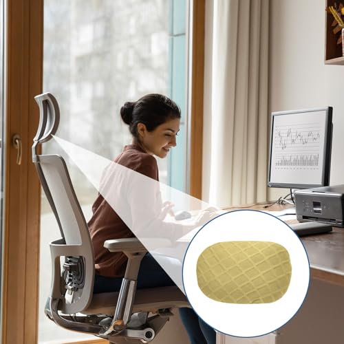 uxcell Office Chair Pillow Cover, Office Chair Headrest Attachment Mesh Removable Headrest Protector for Home Desk Computer Chairs, Beige - color: Beige