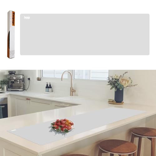 49.2" x 15.7" Large Silicone Mat for Kitchen Counter Protector, Cuttable Silicon Countertop Protector Mat Heat Resistant Mats for Countertop, Cut to Fit Placemat Ship Roll by Foepoge, Gray - color: Gray, size: 49.2" x 15.7"