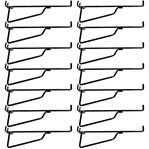14 Pack Pegboard Shelf Hooks, Only Fits Pegboards Under 1.2mm Thick | 8 Inch Metal Peg Board Bracket, Peg Board Shelving Hook Accessories, Utility Tool Hangers Set for Garage, Craft
