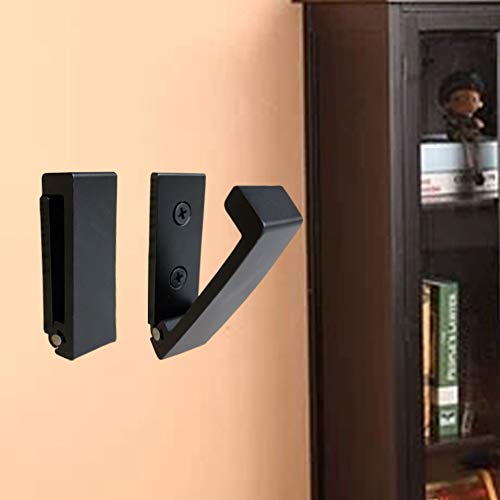 ZEYU Folding Coat Hooks, 10Pcs Wall Hooks for Hanging Coat Towel Hooks Hardware Heavy Duty Aluminum Alloy Headphone Holder Hooks No Rust Wall Mounted with Screws for Bags Fitness Equipment - color: 10Pcs-Black