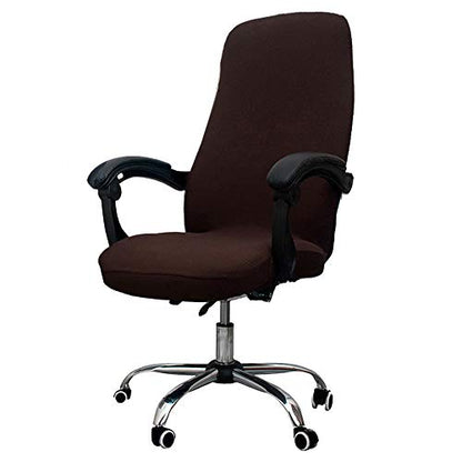 Melaluxe Office Chair Cover - Universal Stretch Desk Chair Cover, Computer Chair Slipcovers (Size: L) - Coffee - color: Coffee, size: Large Chair Cover
