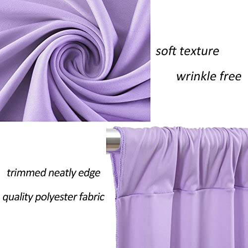 AK TRADING CO. 10 feet x 8 feet IFR Polyester Backdrop Drapes Curtains Panels with Rod Pockets - Wedding Ceremony Party Home Window Decorations - Lavender - color: Lavender