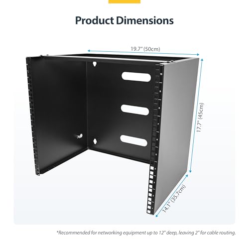 StarTech 10U 19in Wall-Mount Network Rack, 14in, 77lb (RACK-10U-14-BRACKET) - size: 10U