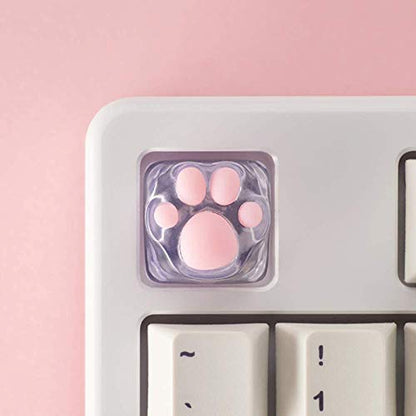 SYA ZOMOPLUS Cute Keycaps,Novelty Cat-Claws Keycap 3D Model OEM Profile Keyboard Keycaps Shine-Though Custom Key Caps for Cherry MX Switches Mechanical Gaming Keyboards(Translucent 2 Pack) - color: Translucent-2 Pack