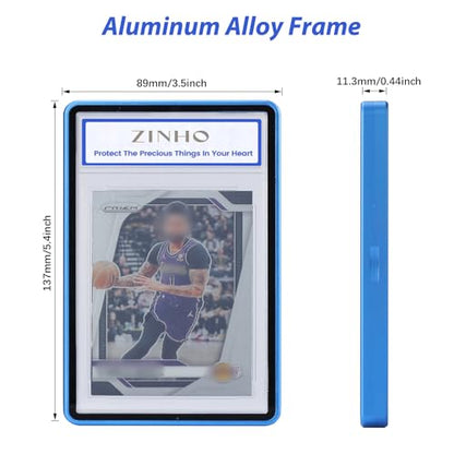 ZINHO Graded Card Case Magnetic Aluminum Alloy Slab Protector Display Case Fits BGS Cards, UV Protection (Blue) - color: Blue, style: BGS Card Case