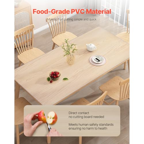 VEVOR Clear Table Cover Protector, 1.5mm Thick 36 x 72 in PVC Plastic Tablecloth, Waterproof & Oil Spill Proof, Customizable Rectangle Table Cover for Writing Desk, Coffee Table, Dining Room Table - size: 72" x 36" (Rectangular)