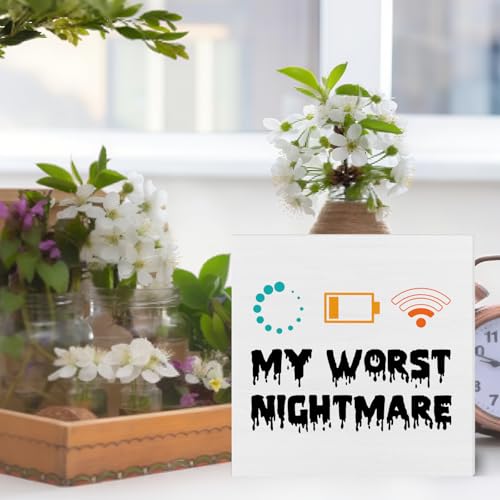Funny Gaming Gifts for Gamers, My Worst Nightmare Playroom Home Wooden Box Sign Decor, Gaming Room Desk Decor