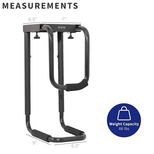 VIVO Heavy Duty Adjustable Under-Desk PC Mount, Home and Office Computer CPU Holder with Secure Locking, Supports up to 66 lbs, Black, MOUNT-PC04B - size: Large