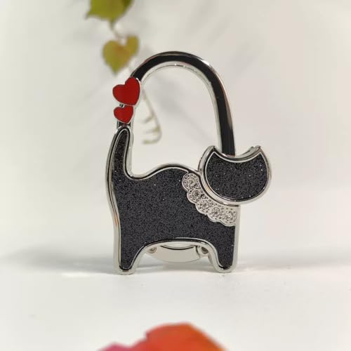 Purse Hooks for Table and Bars,Portable Purse Hanger Organizers Hooks,Foldable Folding Purse Table Hook Hanger(Cat Design)