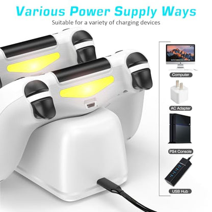 OIVO PS4 Controller Charging Dock Station, Dualshock 4 Controller Charger with 1.8Hrs Charging Chip, White - color: White, size: 8.12inch - PS4