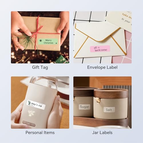 NIIMBOT Label Maker Tape for D11/D110/D101 Label Maker, 15 x 30 mm (0.59'' x 1.18'') for Home Office Labeling Tape Replacement, White - color: 15mmx30mm-white