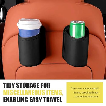 WZP 2PCS Large Car Door Cup Holders, Clip On Vehicle Seat Side Hanging Cup Holder, Waterproof Scratch-Resistant Leather Beverage Holder, Multifunctional Storage for Water Bottle Mobile Phone Change