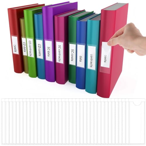 Chinco 30 Pack Self-Adhesive Index Card Pockets with Top Open for Loading - Ideal Index Card Holder for Organizing and Protecting - Crystal Clear Plastic (1.2 x 3.35 Inches) - size: 1.2 x 3.35 Inches