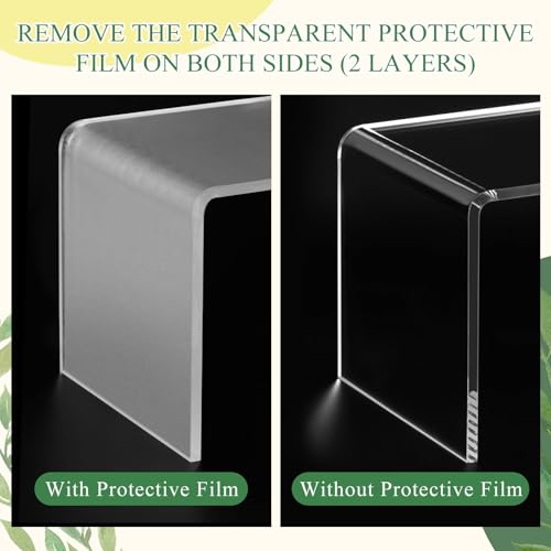 RattanView 2 Pcs 12 x 8 x 8 Inch Large Acrylic Risers Display Stands 5 mm Thick Acrylic Shelf Riser Showcase for Collectibles Jewelry Cupcakes Food Figures Perfume Cabinet(Clear) - color: Clear, size: 12 x 8 x 8 Inch, 5 mm