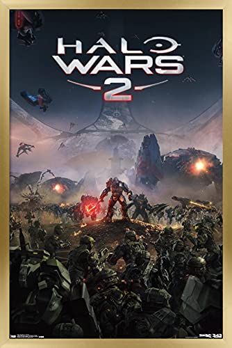 Trends International Halo: Halo Wars 2 - Key Art Wall Poster, 22.375" x 34", Gold Framed Version - color: Gold Framed Version, size: 34"L x 22.4"W