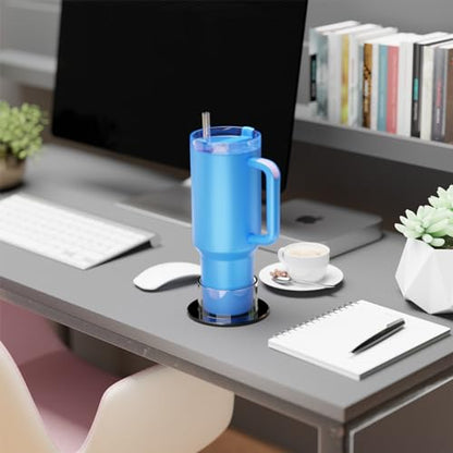 Cup Drink Holder for Stanley 30/40oz Tumbler with Handle & IceFlow 20/30oz, Drink Coaster with Anti-Slip, Anti-Spill Table and Desk Cup Holder Fits Most Water Bottles Under 3.35"(Not Include Cup)