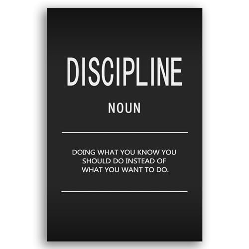 Inspirational Canvas Wall Art Inspiring Painting Prints Motivational Entrepreneur Quotes Discipline Noun Posters Inspiration Office Home Decor Artwork Living Room Framed Ready to Hang[12" W X 18" H] - color: A-ONE-02, size: 12"L x 18"W