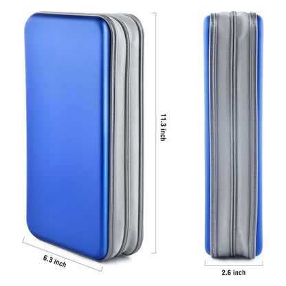 DVD Case, Bivisen CD Case Holder Wallet Binder 96 Capacity CD/DVD Cases Storage Holder Binder Organizer Wallet Book for Car Home Travel (Blue) - color: Blue