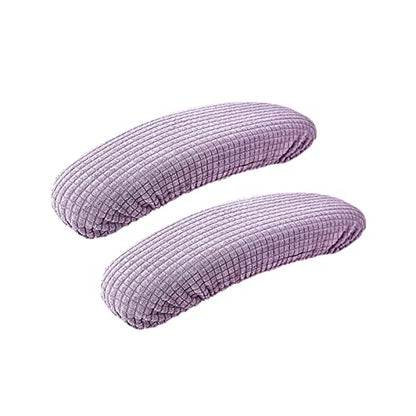 Kakalote Stretchable Office Chair Armrest Covers, 1Pairs Removable Arm Rest Slipcovers Elastic Arm Covers Protectors for Office, Desk, Gaming Chairs(Light Purple-No Padding) - color: Light Purple