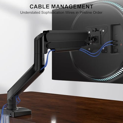 WALI Single Monitor Mount for 13-34 inch Screens, Adjustable Single Monitors Arm, Regular Screen up to 32 inch, 26.4lbs, Computer Monitor Stand for Desk, VESA 75/100mm (GSMP001N), Black - size: 13" to 34"