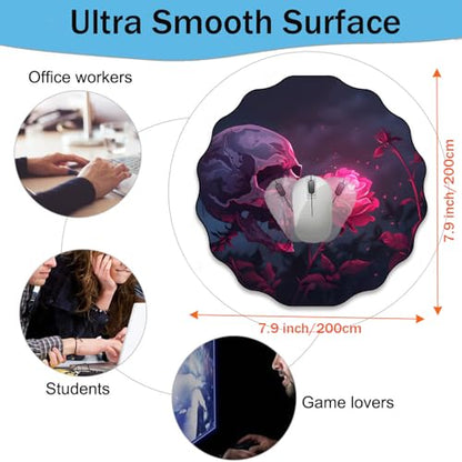 Pen Holder and Anti-Slip Mouse Pad Combination, Makeup Brush Storage Box, Tableware Storage Box, Suitable for Office and Home - Rose Skull - color: Rose Skull