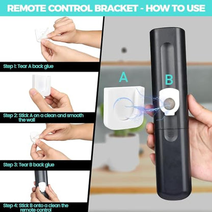 6-Piece Magnetic Remote Control Holder Wall Mount - Self Adhesive Suitable for Tv Backside as Well as Tv Fan and Air Conditioner Remote Controls - color: White