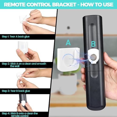 6-Piece Magnetic Remote Control Holder Wall Mount - Self Adhesive Suitable for Tv Backside as Well as Tv Fan and Air Conditioner Remote Controls - color: White