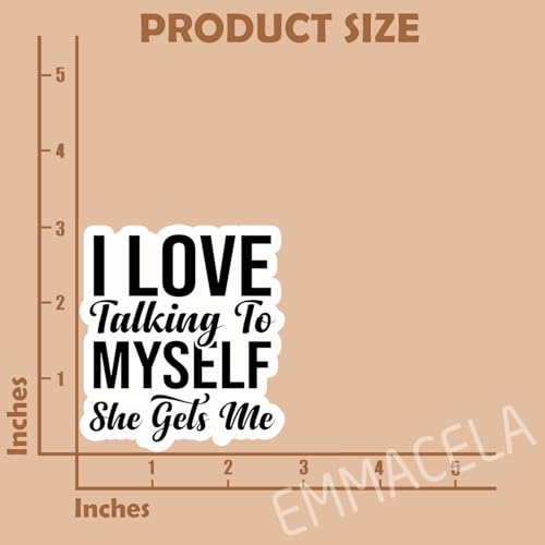 (3PCS) I Love Talking to Myself She Gets Me Sticker, Funny Sarcastic Stickers - Waterproof Vinyl Decal for Laptop, Tumbler, Water Bottle, Scrapbook, Gift for Women, Introvert 3" x 2.7 " - color: I Love Talking to Myself She Gets Me