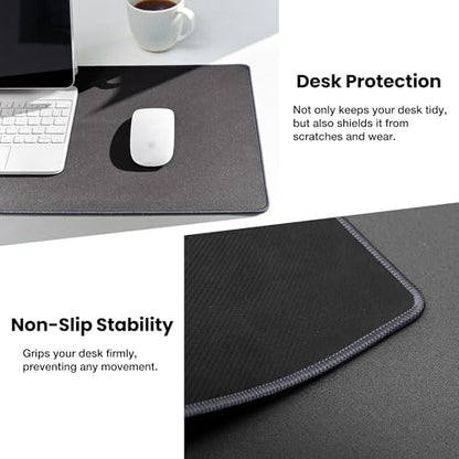 ALOANES Waterproof Mouse Pad with Durable Stitched Edge, Gaming Keyboard, Non-Slip Rubber Base Mouse Mat, Extended Desk pad for Gamer, Office& Home, Dark Gray Mousepad 3XL(35.43"x15.74"x0.12") - color: 02- Dark Gray, size: 3XL(35.4" x 15.7")