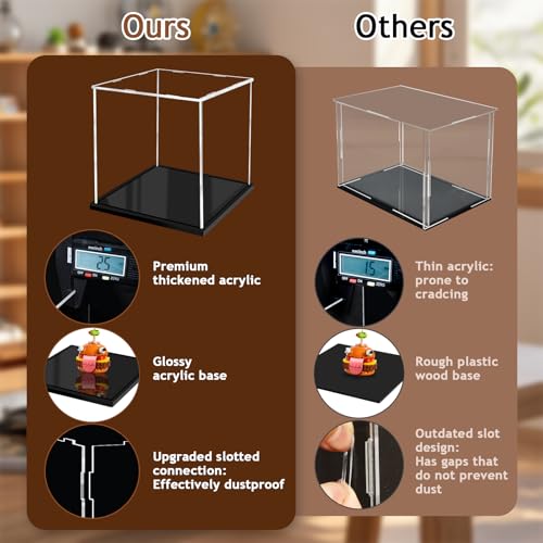 Acrylic Display Case for Collectibles Assemble Clear Acrylic Boxes for Display Thickened Glass Case for Lego Figures Doll Hobby (5.9x5.9x5.9 inch; 15x15x15 cm) - size: 5.9 x 5.9 x 5.9 inches