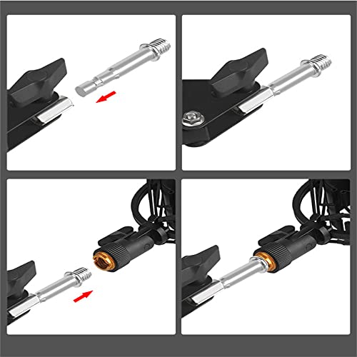 3 Pack Boom Arm to 17mm Ball 1/4 inch 3/8 Screw Bolt Mount Connector Adapter Joint Head Converter for Microphone Arm Stand Mic Arm Scissor Shock Mount Condenser Video Light Phone Holder Clip