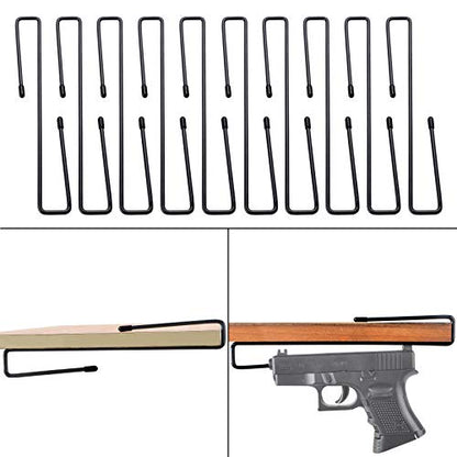 Adoreal 10 PCS Gun Rack, Pistol Rack for Gun Safe Shelf or Stack On Gun Cabinet, Gun Safe Accessory, Handgun Hanger Pistol Organizer for Display, Gifts for Hunters - style: 10 pack