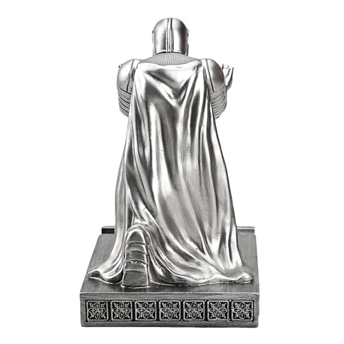 Windbreaker Soldier Knight Pen Holder Personalized Desk Accessory, Mobile Phone & Gaming Controller Holder, Device Stand Gift for Medieval Enthusiasts (Silver) - color: Silver